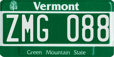 VT license plate ZMG088