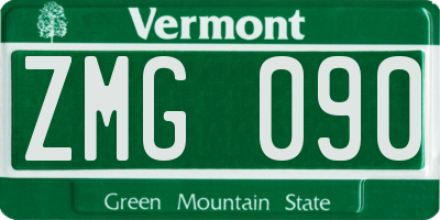 VT license plate ZMG090