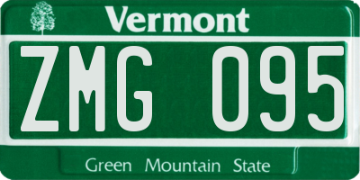 VT license plate ZMG095