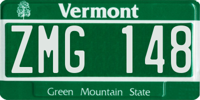 VT license plate ZMG148