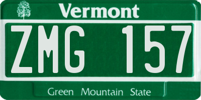 VT license plate ZMG157