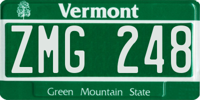 VT license plate ZMG248