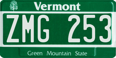 VT license plate ZMG253