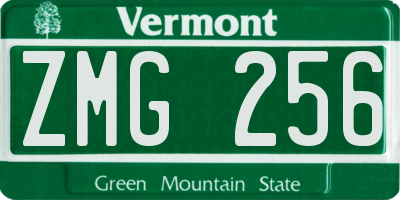 VT license plate ZMG256