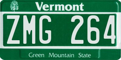 VT license plate ZMG264