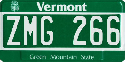 VT license plate ZMG266