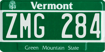 VT license plate ZMG284
