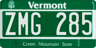 VT license plate ZMG285