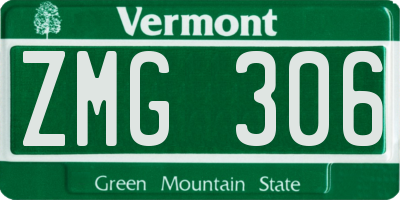 VT license plate ZMG306