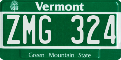 VT license plate ZMG324
