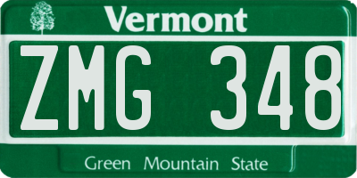 VT license plate ZMG348