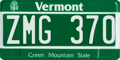 VT license plate ZMG370