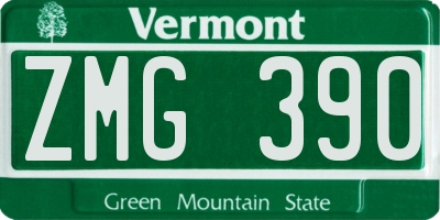 VT license plate ZMG390