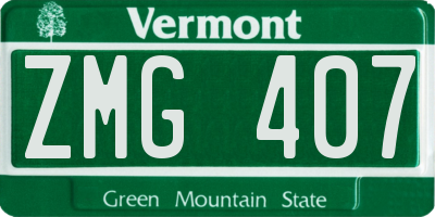 VT license plate ZMG407