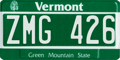 VT license plate ZMG426