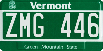 VT license plate ZMG446