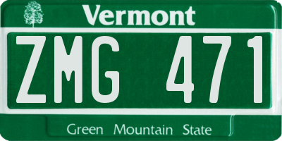 VT license plate ZMG471