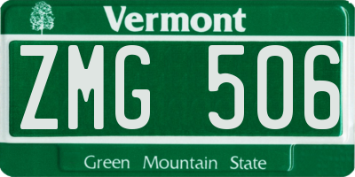 VT license plate ZMG506