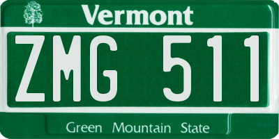 VT license plate ZMG511