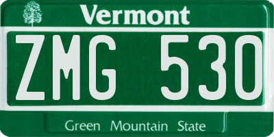 VT license plate ZMG530
