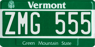 VT license plate ZMG555
