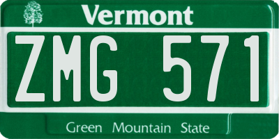 VT license plate ZMG571