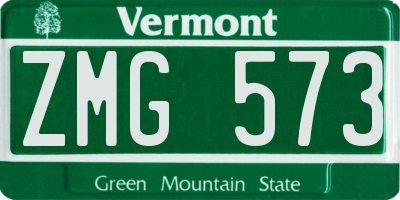 VT license plate ZMG573