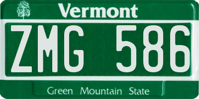 VT license plate ZMG586