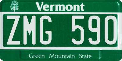 VT license plate ZMG590