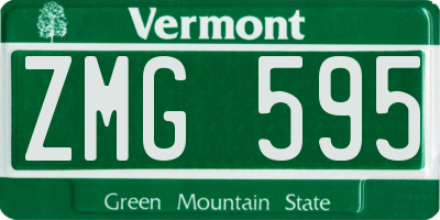 VT license plate ZMG595