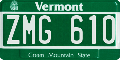 VT license plate ZMG610