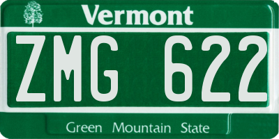 VT license plate ZMG622