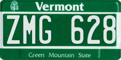 VT license plate ZMG628