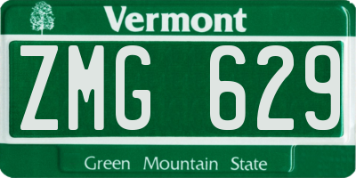 VT license plate ZMG629