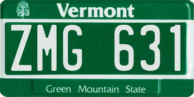 VT license plate ZMG631