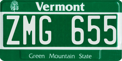 VT license plate ZMG655