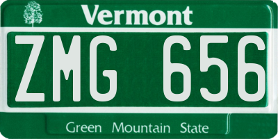 VT license plate ZMG656