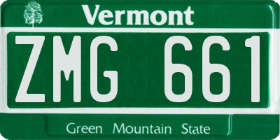 VT license plate ZMG661