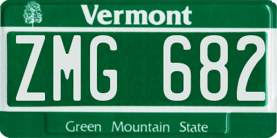 VT license plate ZMG682