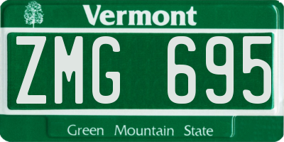 VT license plate ZMG695
