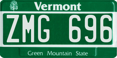 VT license plate ZMG696