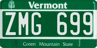 VT license plate ZMG699