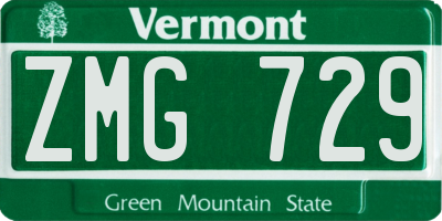 VT license plate ZMG729