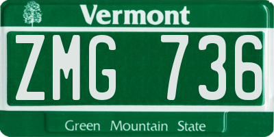 VT license plate ZMG736