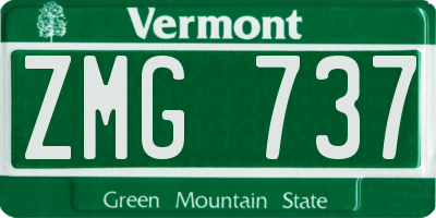VT license plate ZMG737