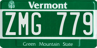 VT license plate ZMG779