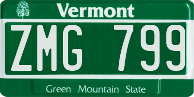 VT license plate ZMG799