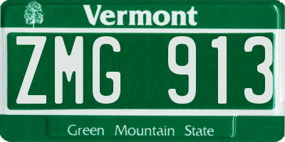 VT license plate ZMG913