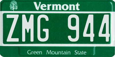 VT license plate ZMG944