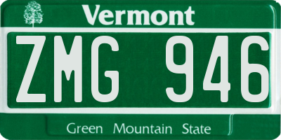 VT license plate ZMG946
